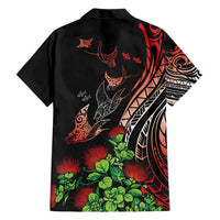 Aloha Hawaii Manta Rays Hawaiian Shirt Red Ohia Lehua LT7 - Polynesian Pride