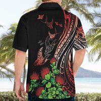 Aloha Hawaii Manta Rays Hawaiian Shirt Red Ohia Lehua LT7 - Polynesian Pride