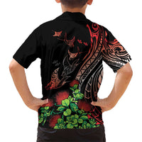 Aloha Hawaii Manta Rays Hawaiian Shirt Red Ohia Lehua LT7 - Polynesian Pride