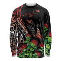 Aloha Hawaii Manta Rays Long Sleeve Shirt Red Ohia Lehua LT7 Unisex Red - Polynesian Pride