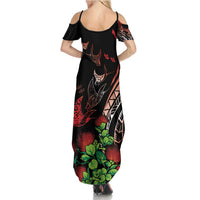 Aloha Hawaii Manta Rays Summer Maxi Dress Red Ohia Lehua LT7 - Polynesian Pride