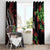 Aloha Hawaii Manta Rays Window Curtain Red Ohia Lehua