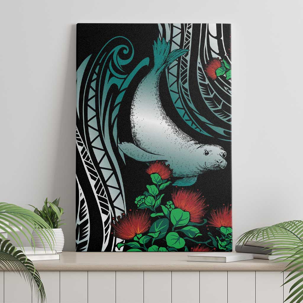 Aloha Hawaii Monk Seal Canvas Wall Art Mix Ohia Lehua LT7 - Polynesian Pride