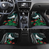 Aloha Hawaii Monk Seal Car Mats Mix Ohia Lehua LT7 Set 4pcs Teal - Polynesian Pride
