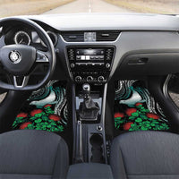Aloha Hawaii Monk Seal Car Mats Mix Ohia Lehua LT7 Set 2pcs - Front Teal - Polynesian Pride