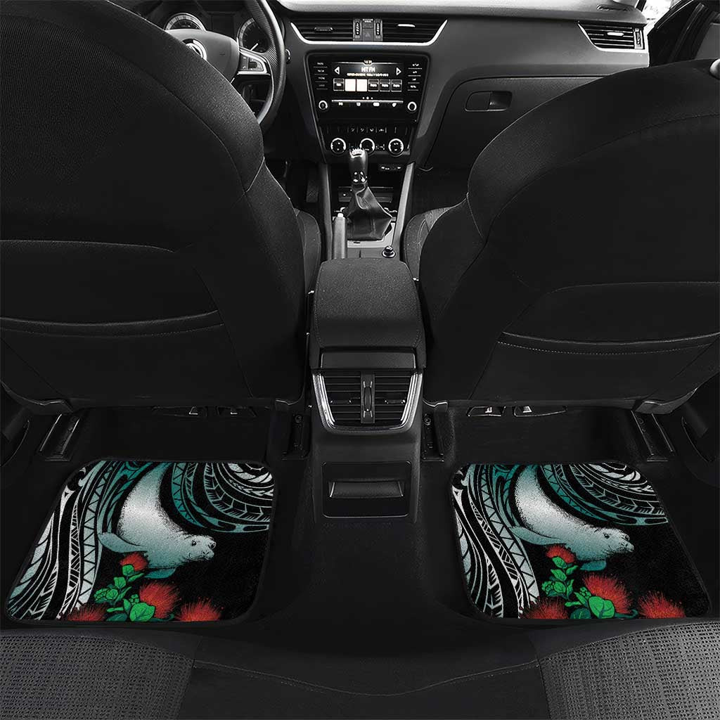 Aloha Hawaii Monk Seal Car Mats Mix Ohia Lehua LT7 Set 2pcs - Back Teal - Polynesian Pride