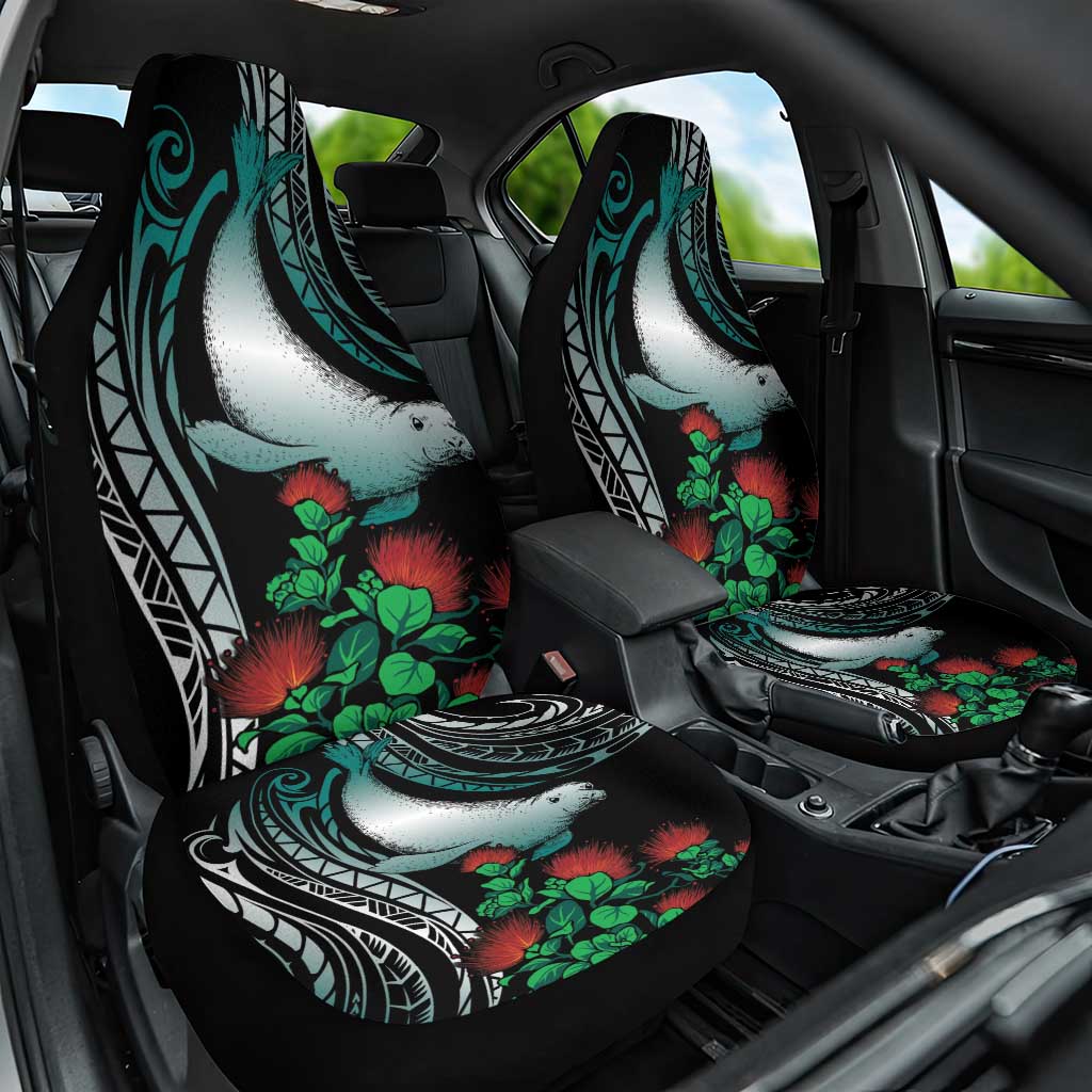 Aloha Hawaii Monk Seal Car Seat Cover Mix Ohia Lehua LT7 One Size Teal - Polynesian Pride