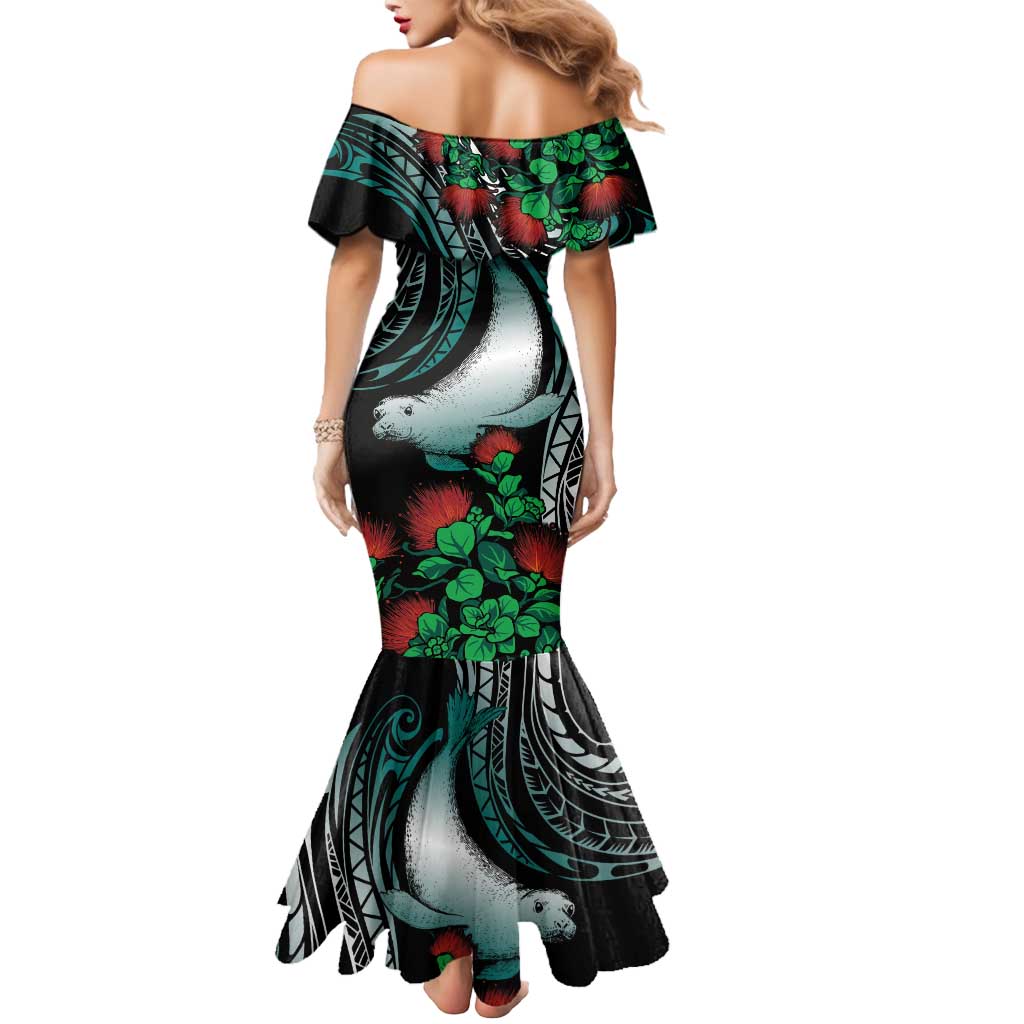 Aloha Hawaii Monk Seal Mermaid Dress Mix Ohia Lehua LT7 - Polynesian Pride