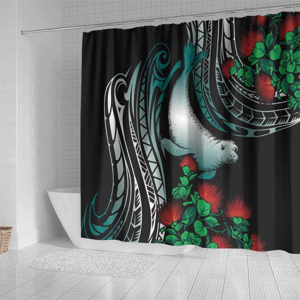 Aloha Hawaii Monk Seal Shower Curtain Mix Ohia Lehua LT7 - Polynesian Pride
