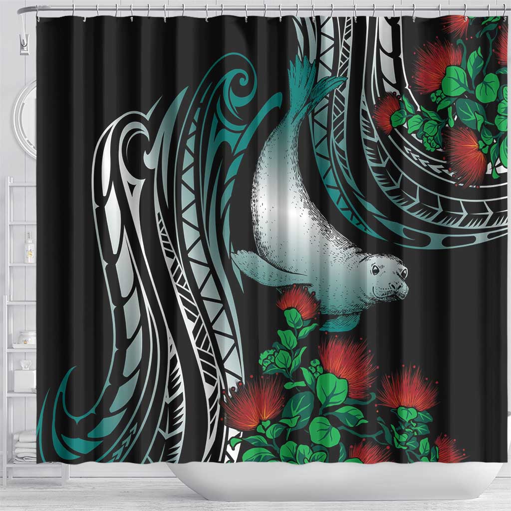 Aloha Hawaii Monk Seal Shower Curtain Mix Ohia Lehua LT7 - Polynesian Pride