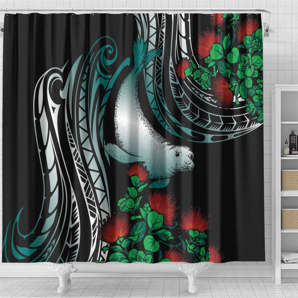 Aloha Hawaii Monk Seal Shower Curtain Mix Ohia Lehua LT7 - Polynesian Pride