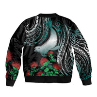 Aloha Hawaii Monk Seal Sleeve Zip Bomber Jacket Mix Ohia Lehua LT7 - Polynesian Pride