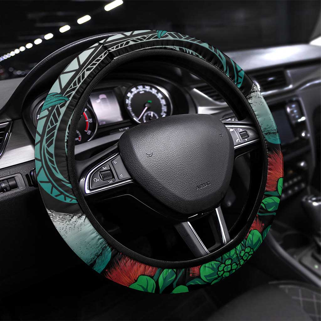 Aloha Hawaii Monk Seal Steering Wheel Cover Mix Ohia Lehua