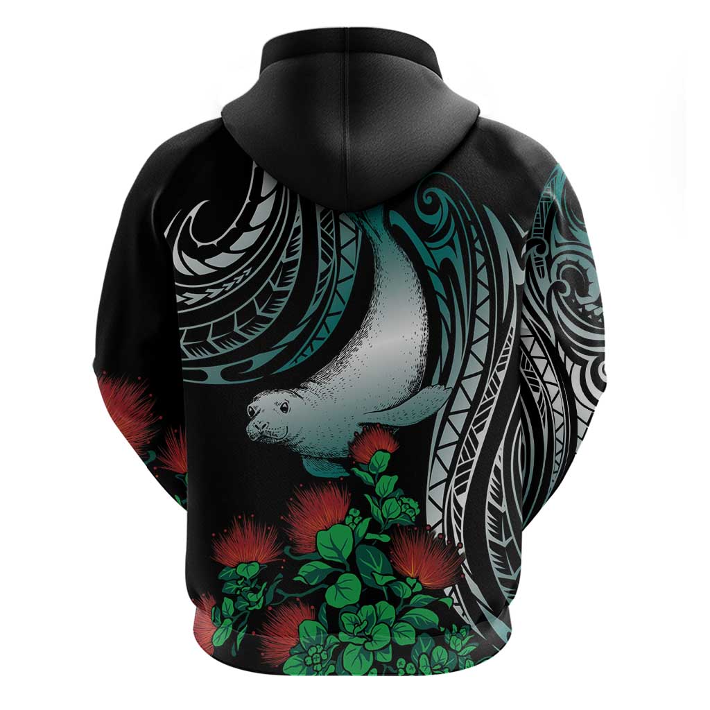 Aloha Hawaii Monk Seal Zip Hoodie Mix Ohia Lehua LT7 - Polynesian Pride