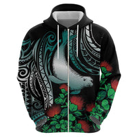 Aloha Hawaii Monk Seal Zip Hoodie Mix Ohia Lehua LT7 - Polynesian Pride