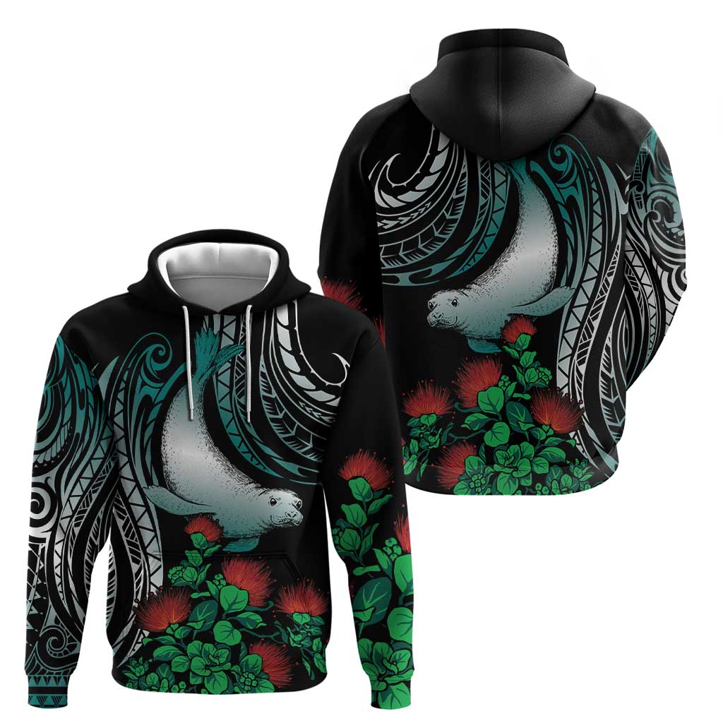 Aloha Hawaii Monk Seal Zip Hoodie Mix Ohia Lehua LT7 - Polynesian Pride
