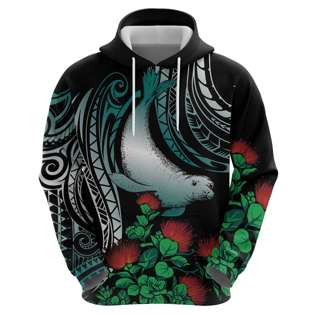 Aloha Hawaii Monk Seal Zip Hoodie Mix Ohia Lehua LT7 - Polynesian Pride