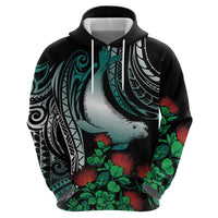 Aloha Hawaii Monk Seal Zip Hoodie Mix Ohia Lehua LT7 - Polynesian Pride