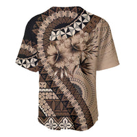 Bula Fiji Baseball Jersey Mocha Brown Kaivity Masi Tapa LT7 - Polynesian Pride