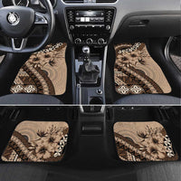 Bula Fiji Car Mats Mocha Brown Kaivity Masi Tapa LT7 Set 4pcs Brown - Polynesian Pride