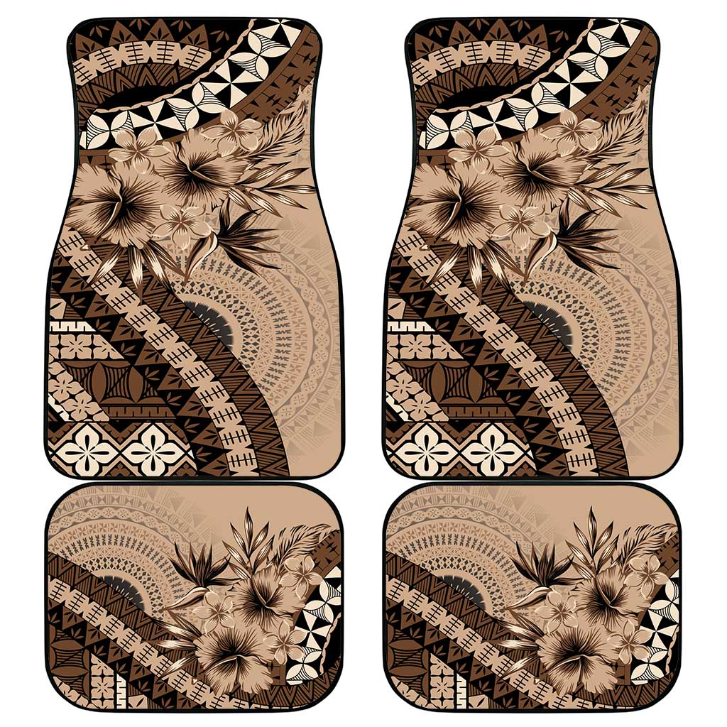 Bula Fiji Car Mats Mocha Brown Kaivity Masi Tapa LT7 - Polynesian Pride
