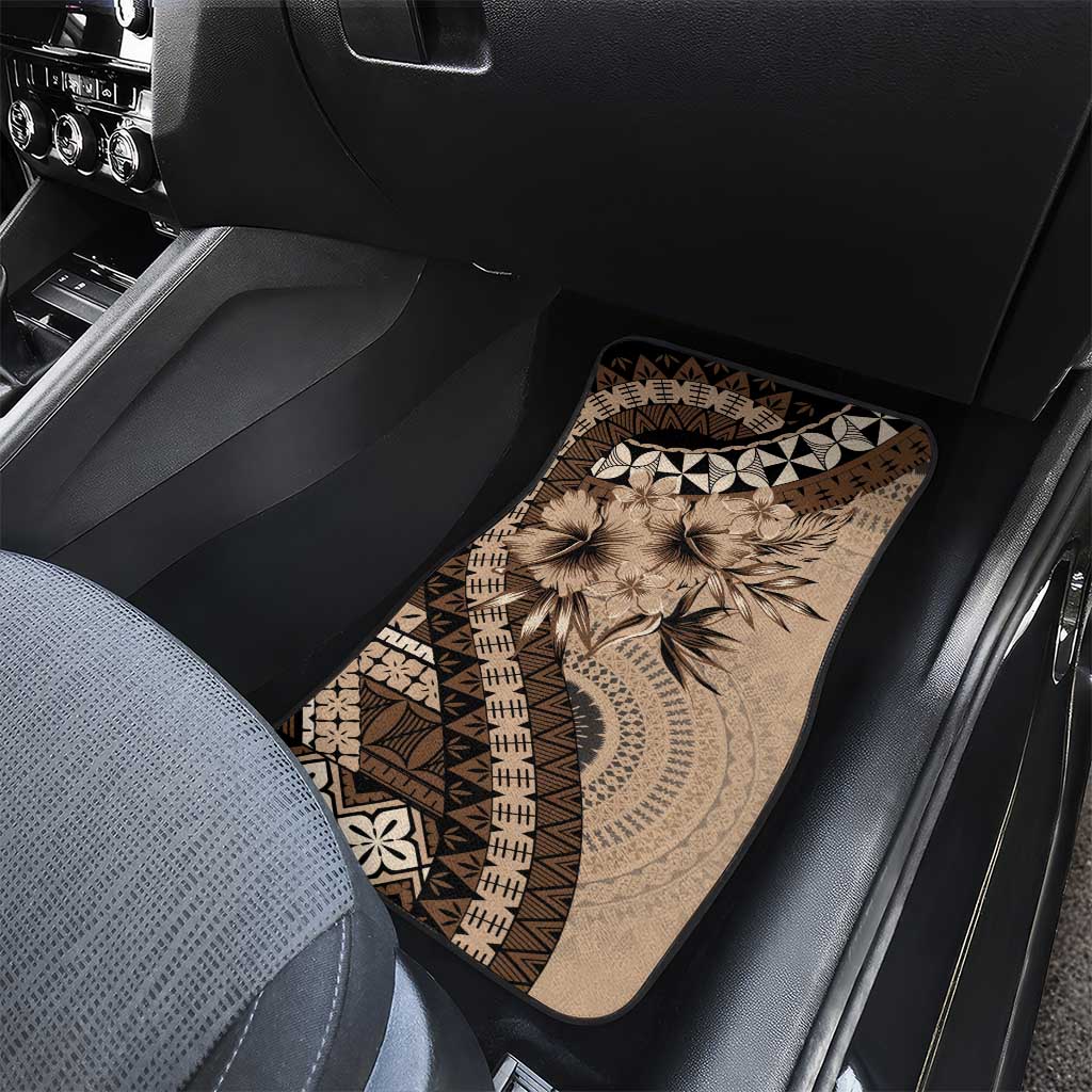 Bula Fiji Car Mats Mocha Brown Kaivity Masi Tapa LT7 - Polynesian Pride