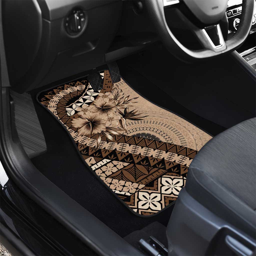 Bula Fiji Car Mats Mocha Brown Kaivity Masi Tapa LT7 - Polynesian Pride