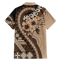 Bula Fiji Hawaiian Shirt Mocha Brown Kaivity Masi Tapa LT7 - Polynesian Pride