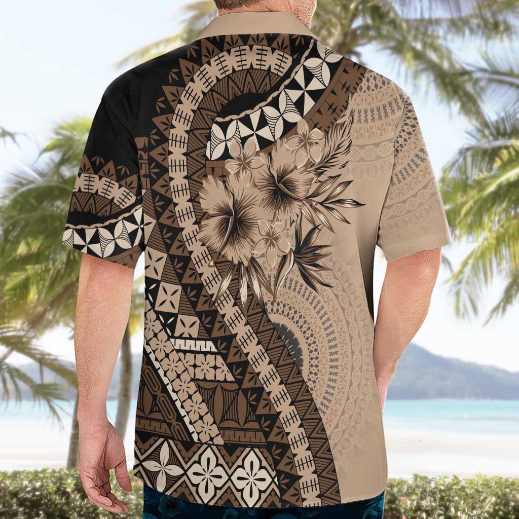 Bula Fiji Hawaiian Shirt Mocha Brown Kaivity Masi Tapa LT7 - Polynesian Pride