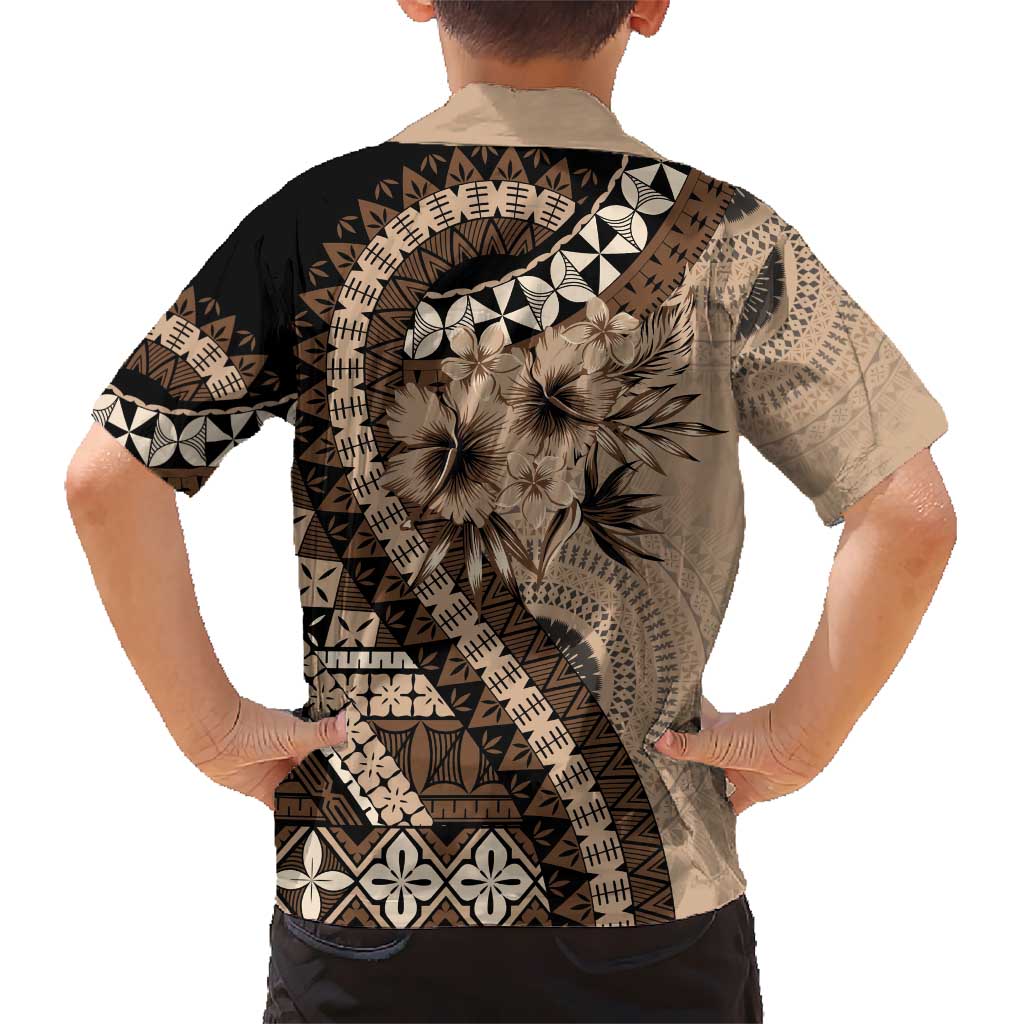 Bula Fiji Hawaiian Shirt Mocha Brown Kaivity Masi Tapa LT7 - Polynesian Pride