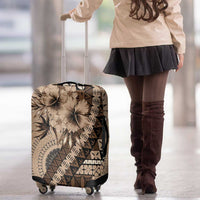 Bula Fiji Luggage Cover Mocha Brown Kaivity Masi Tapa LT7 - Polynesian Pride