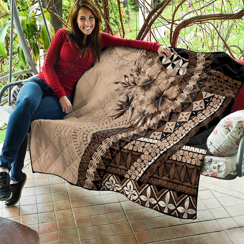 Bula Fiji Quilt Mocha Brown Kaivity Masi Tapa LT7 - Polynesian Pride