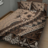 Bula Fiji Quilt Bed Set Mocha Brown Kaivity Masi Tapa LT7 - Polynesian Pride