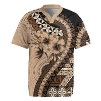 Bula Fiji Rugby Jersey Mocha Brown Kaivity Masi Tapa LT7 Brown - Polynesian Pride