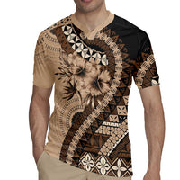 Bula Fiji Rugby Jersey Mocha Brown Kaivity Masi Tapa LT7 - Polynesian Pride