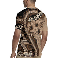 Bula Fiji Rugby Jersey Mocha Brown Kaivity Masi Tapa LT7 - Polynesian Pride