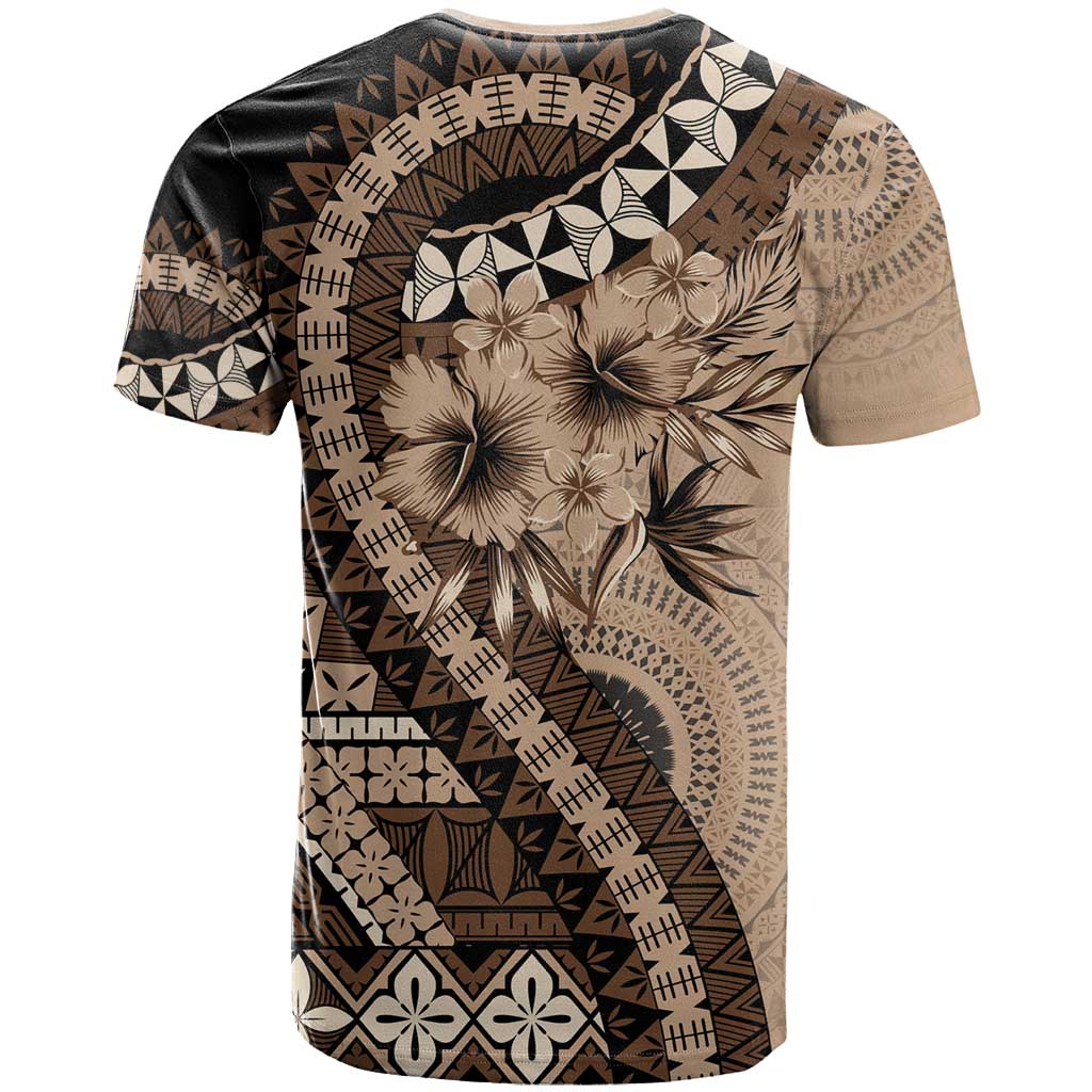 Bula Fiji T Shirt Mocha Brown Kaivity Masi Tapa LT7 - Polynesian Pride