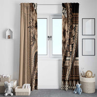 Bula Fiji Window Curtain Mocha Brown Kaivity Masi Tapa LT7 - Polynesian Pride