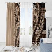 Bula Fiji Window Curtain Mocha Brown Kaivity Masi Tapa LT7 - Polynesian Pride