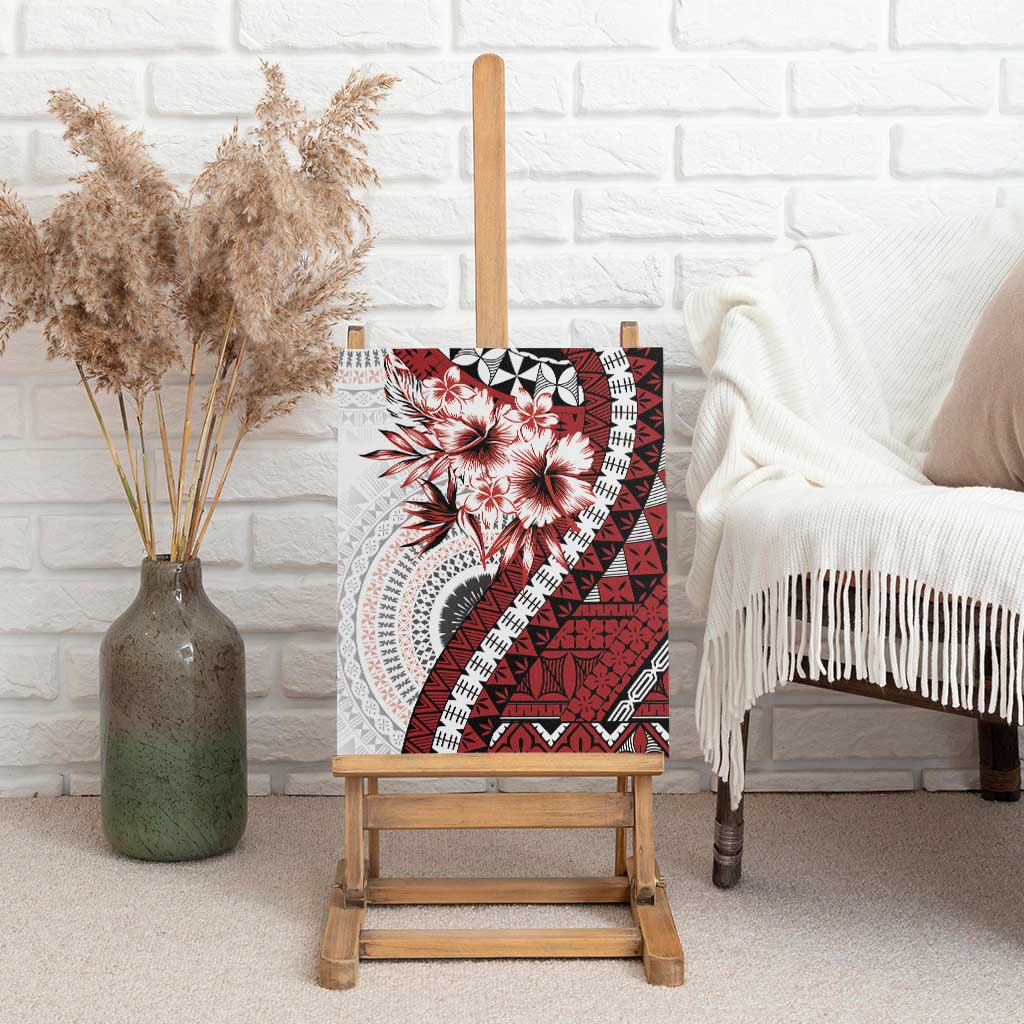 Bula Fiji Canvas Wall Art White Kaivity Masi Tapa LT7 - Polynesian Pride