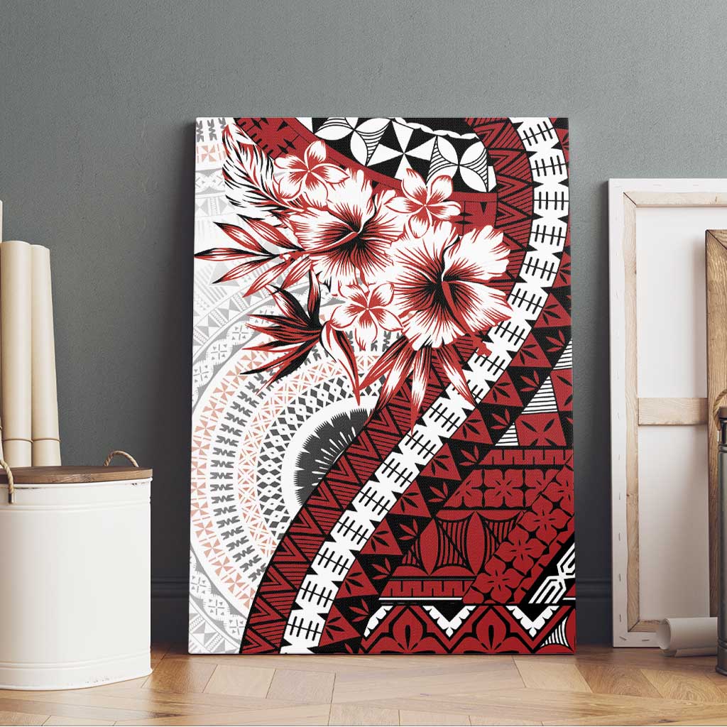 Bula Fiji Canvas Wall Art White Kaivity Masi Tapa LT7 - Polynesian Pride