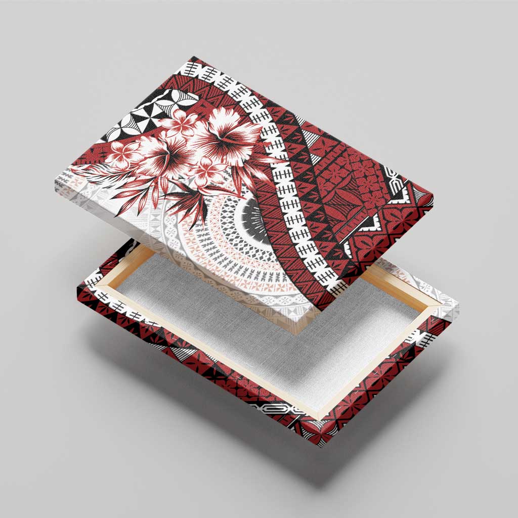 Bula Fiji Canvas Wall Art White Kaivity Masi Tapa LT7 - Polynesian Pride
