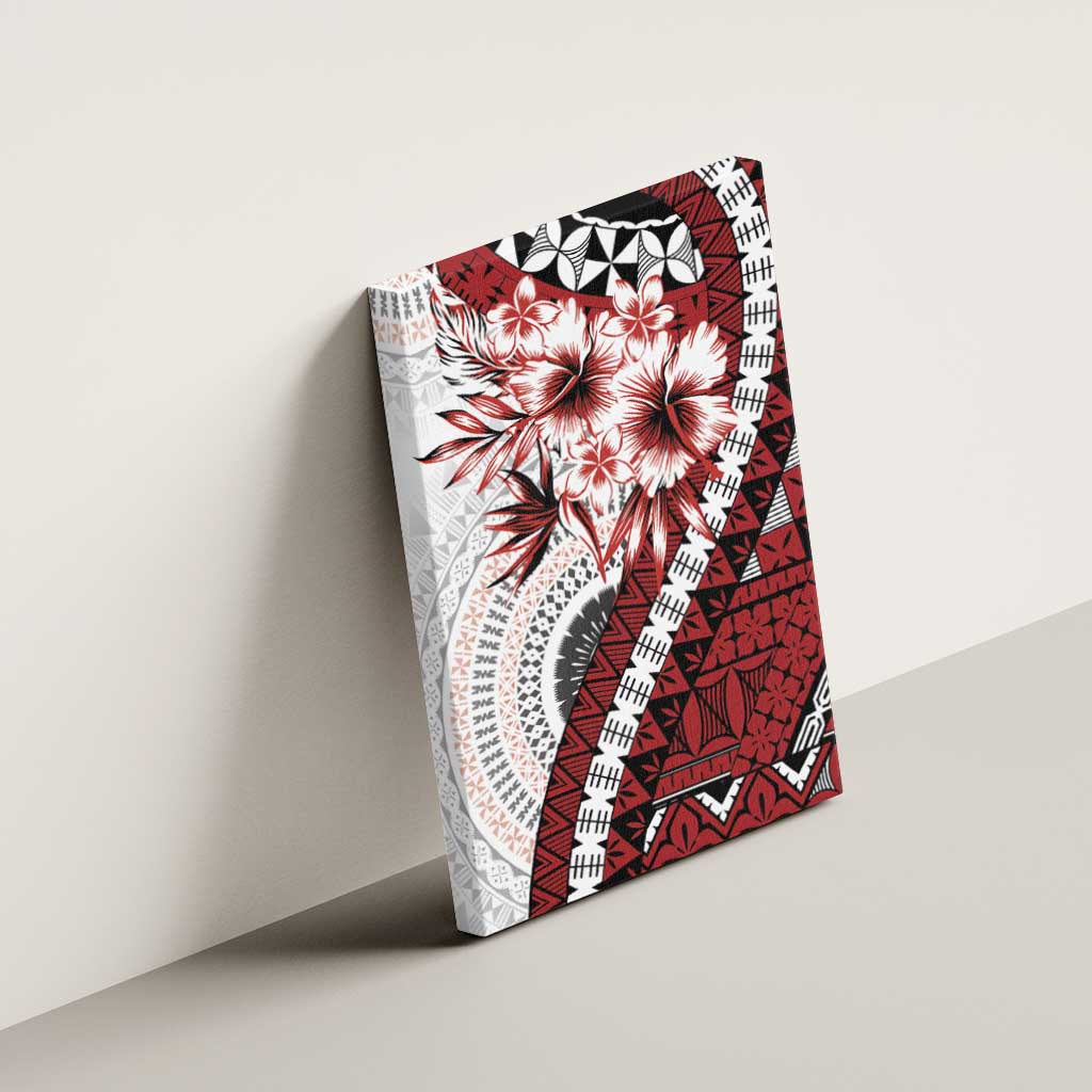 Bula Fiji Canvas Wall Art White Kaivity Masi Tapa LT7 - Polynesian Pride