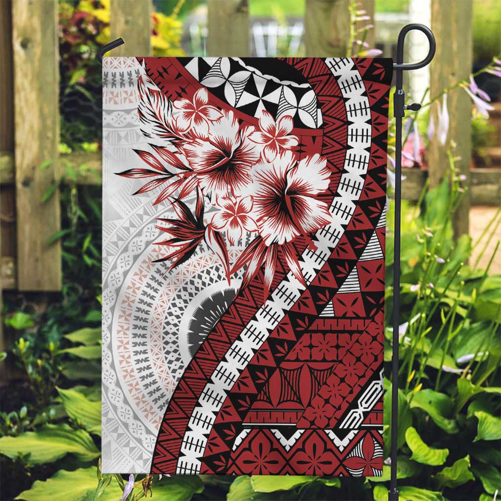 Bula Fiji Garden Flag White Kaivity Masi Tapa LT7 Garden Flag White - Polynesian Pride