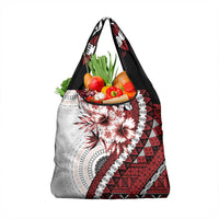 Bula Fiji Grocery Bag White Kaivity Masi Tapa LT7 1-pack One Size White - Polynesian Pride