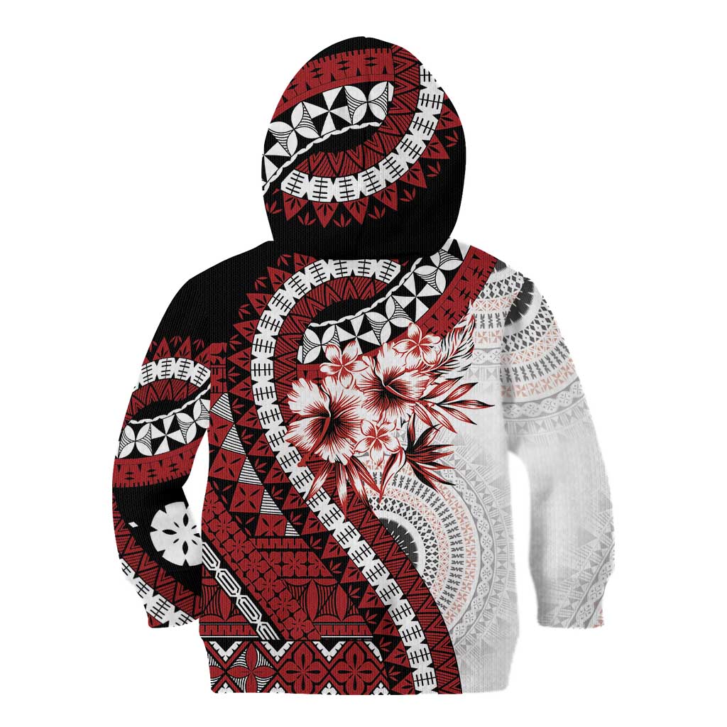 Bula Fiji Kid Hoodie White Kaivity Masi Tapa LT7 - Polynesian Pride