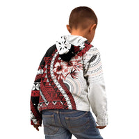 Bula Fiji Kid Hoodie White Kaivity Masi Tapa LT7 - Polynesian Pride