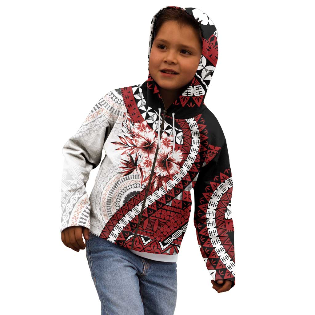 Bula Fiji Kid Hoodie White Kaivity Masi Tapa LT7 - Polynesian Pride