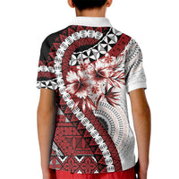 Bula Fiji Kid Polo Shirt White Kaivity Masi Tapa LT7 - Polynesian Pride