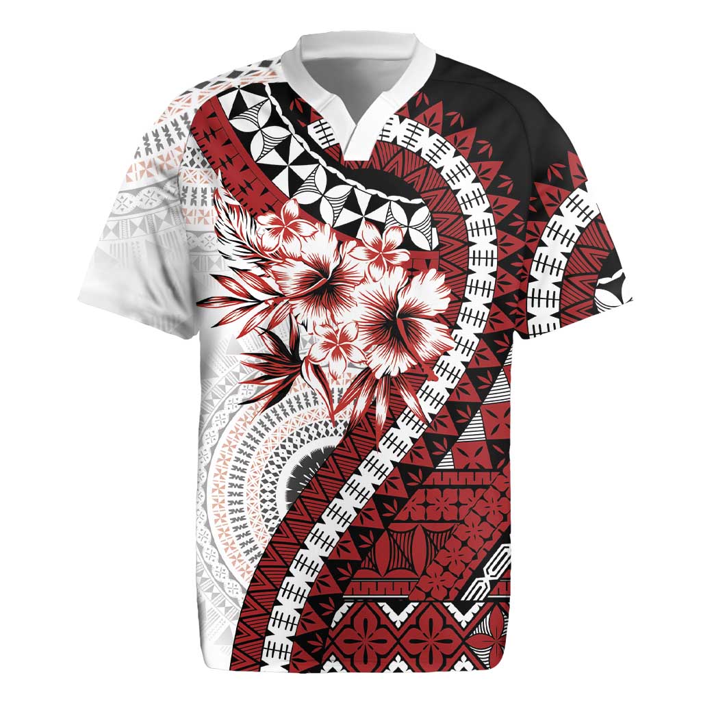 Bula Fiji Rugby Jersey White Kaivity Masi Tapa LT7 White - Polynesian Pride